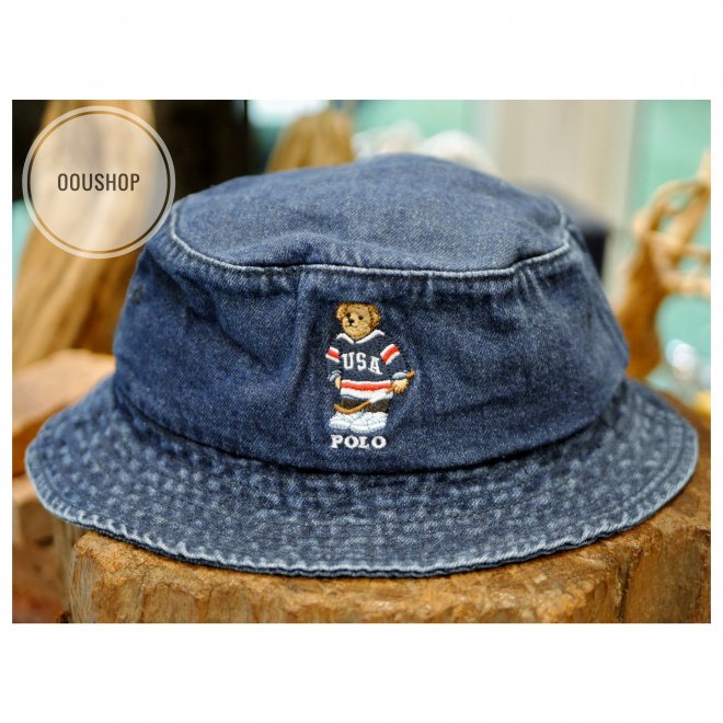 POLO RALPH LAUREN POLO BEAR DENIM BUCKET HAT