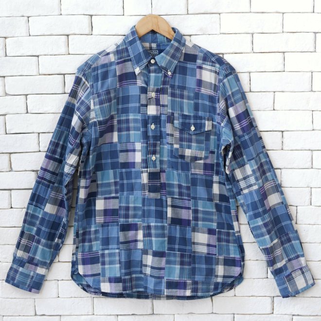 POLO RALPH LAUREN CLASSIC FIT PATCHWORK MADRAS CAMP SHIRT