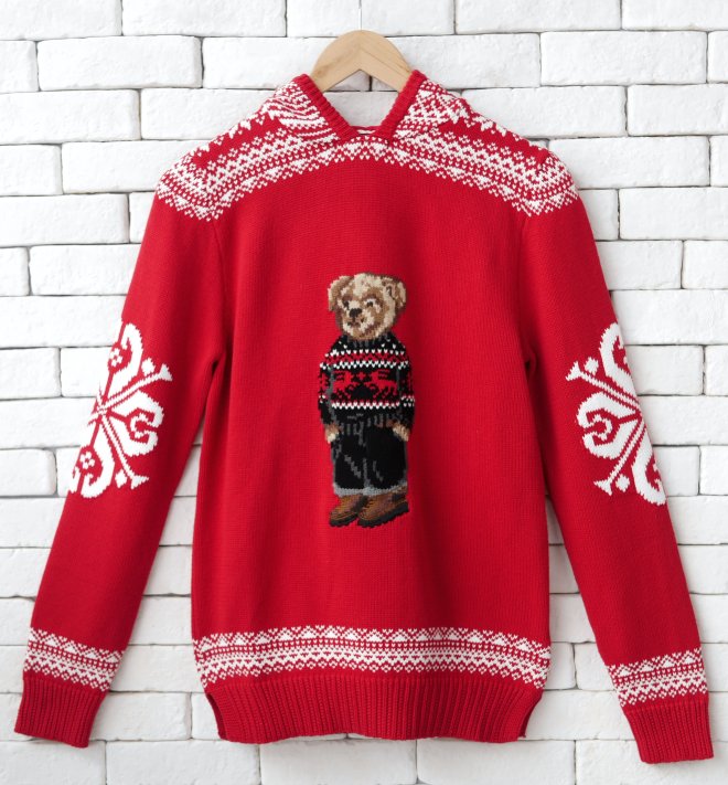 POLO RALPH LAUREN BOYS POLO BEAR HOODIE