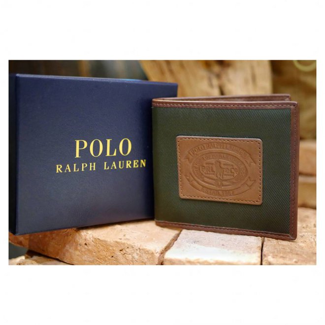 POLO RALPH LAUREN MEN\'S BROWN PEBBLE LEATHER WALLET