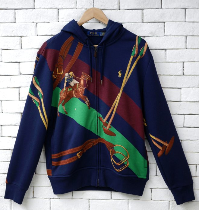 POLO RALPH LAUREN EQUESTRIAN FLEECE FULL ZIP HOODIE