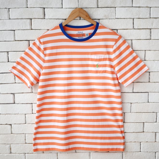 POLO RALPH LAUREN BOYS STRIPED COTTON JERSEY POCKET TEE