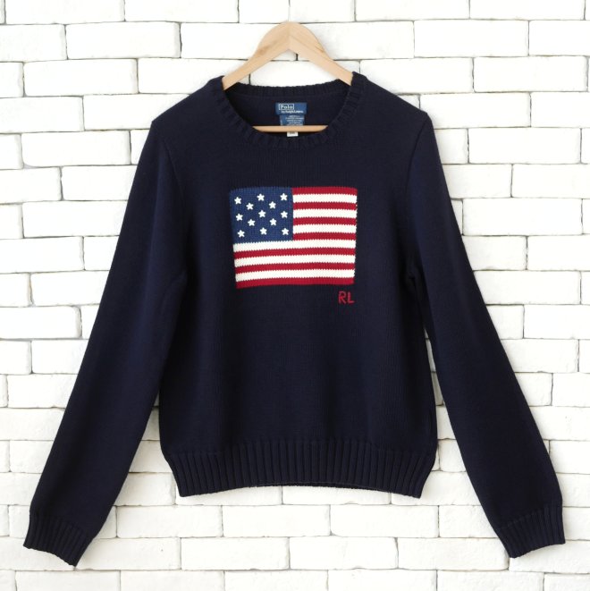 POLO RALPH LAUREN WOMEN THE ICONIC FLAG SWEATER