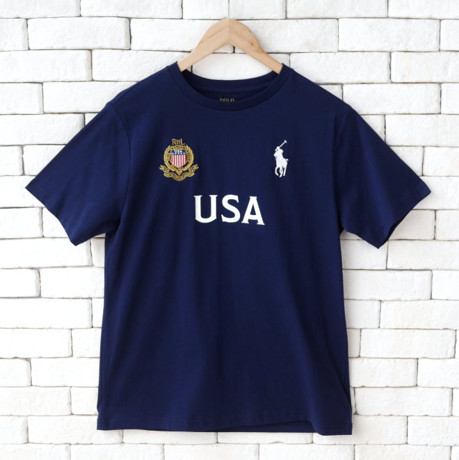 POLO RALPH LAUREN BOYS USA COTTON JERSEY TEE