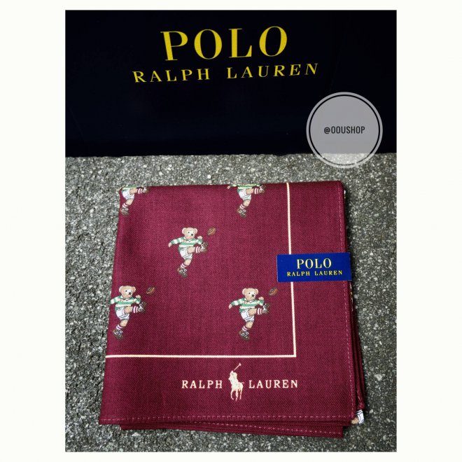 POLO RALPH LAUREN KICKER BEAR GRAPHIC POCKET SQUARE