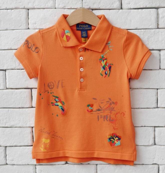 POLO RALPH LAUREN KIDS STRETCH MESH GRAPHIC POLO SHIRT