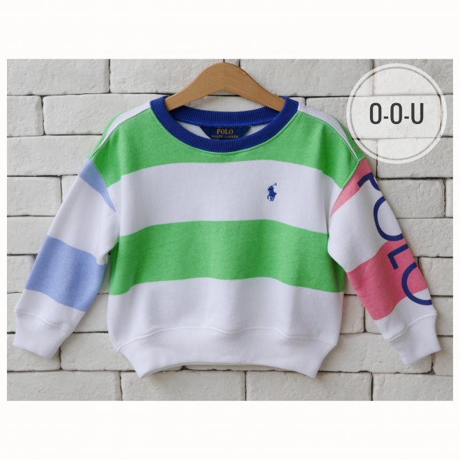 POLO RALPH LAUREN KIDS STRIPED FLEECE SWEATSHIRT
