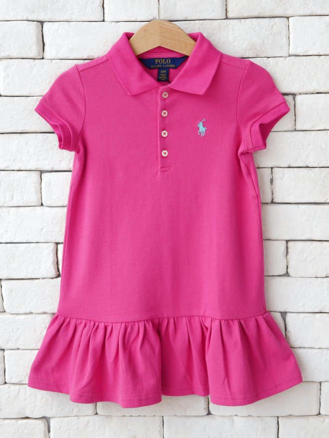 POLO RALPH LAUREN KIDS COTTON MESH POLO DRESS