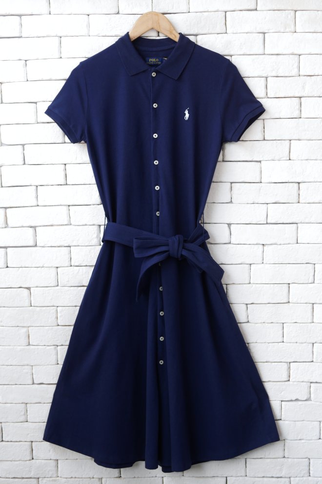 POLO RALPH LAUREN WOMEN PIQUE A-LINE POLO DRESS