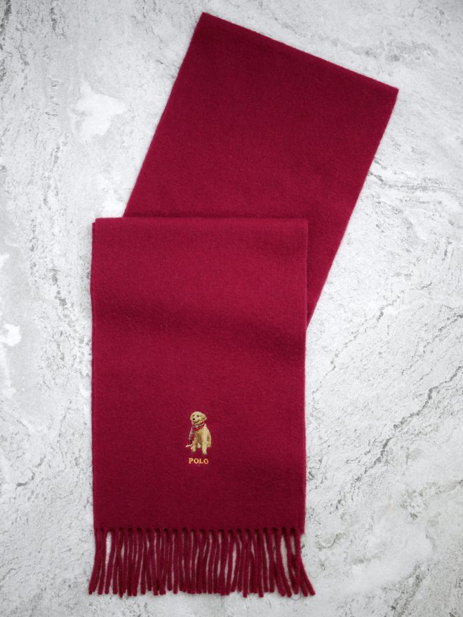 POLO RALPH LAUREN GOLDEN RETRIEVER WOOL SCARF