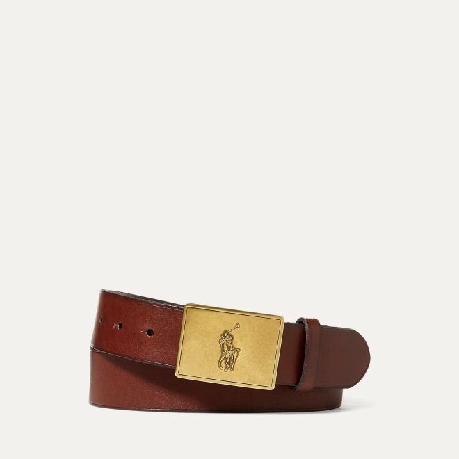 POLO RALPH LAUREN PONY PLAQUE LEATHER BELT