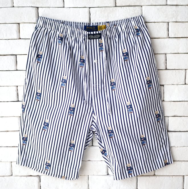 POLO RALPH LAUREN POLO BEAR STRIPED COTTON SLEEP SHORT