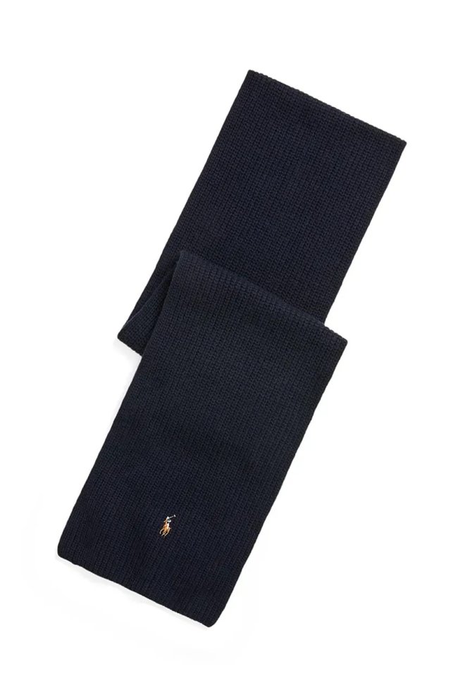 POLO RALPH LAUREN RIB-KNIT WOOL-BLEND SCARF
