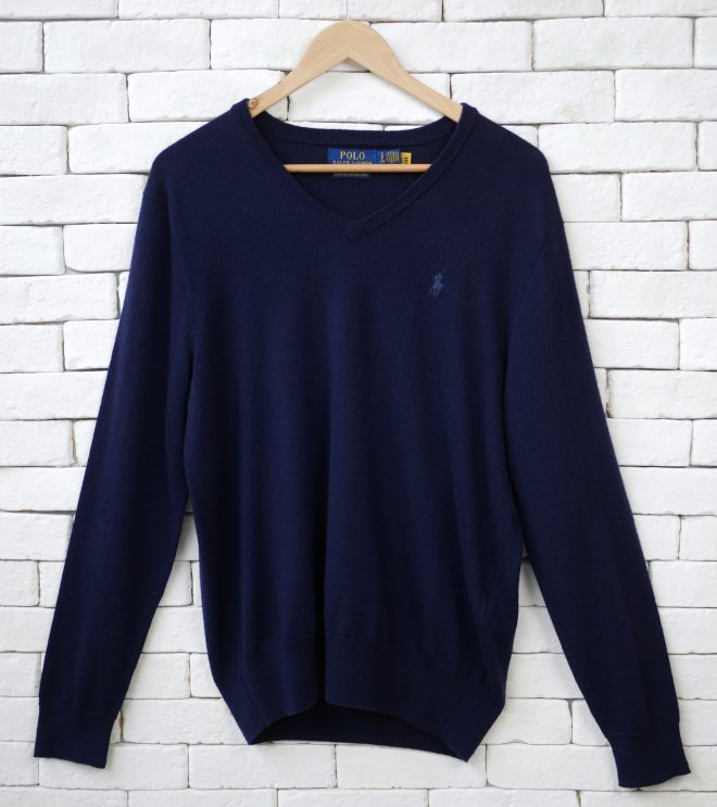 POLO RALPH LAUREN WASHABLE WOOL V-NECK SWEATER