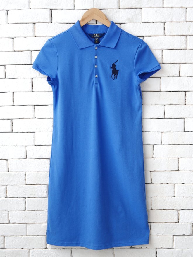 POLO RALPH LAUREN GIRLS BIG PONY COTTON MESH POLO DRESS