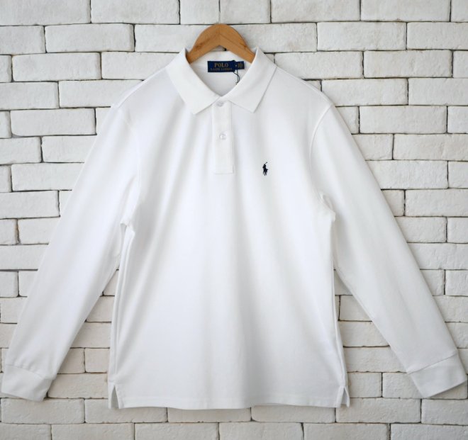 POLO RALPH LAUREN MESH LONG-SLEEVE POLO SHIRT