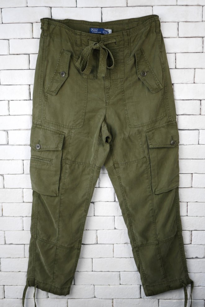 POLO RALPH LAUREN WOMEN LINEN-BLEND TWILL CARGO PANT