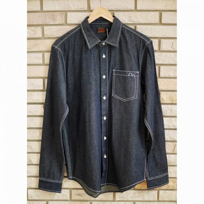 EVISU Denim Shirt with Multi-pocket Print