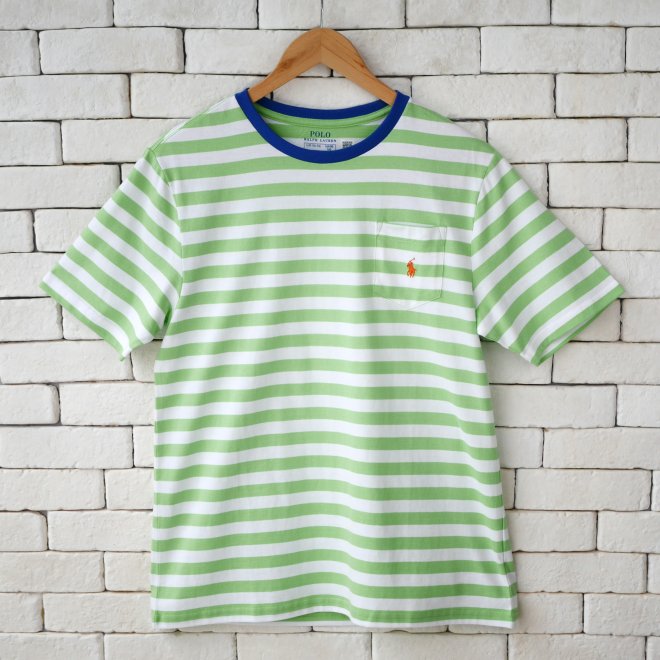 POLO RALPH LAUREN BOYS STRIPED COTTON JERSEY POCKET TEE