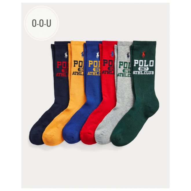 POLO RALPH LAUREN LOGO CREW SOCK 6-PACK