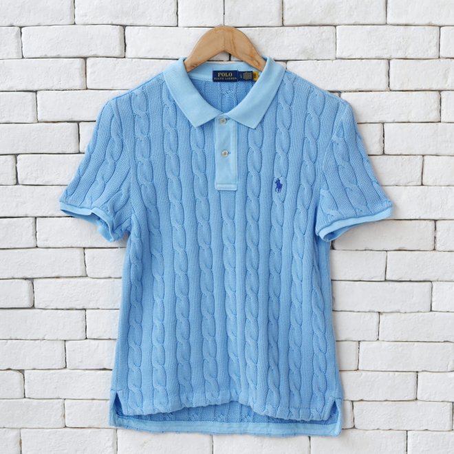 POLO RALPH LAUREN WOMEN CABLE-KNIT POLO SHIRT