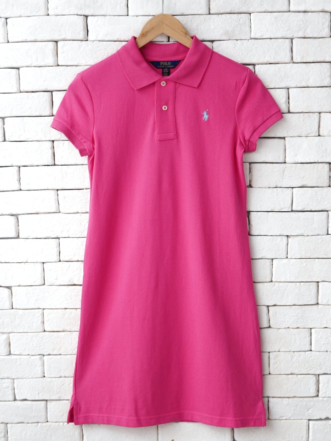 POLO RALPH LAUREN GIRLS COTTON MESH POLO DRESS