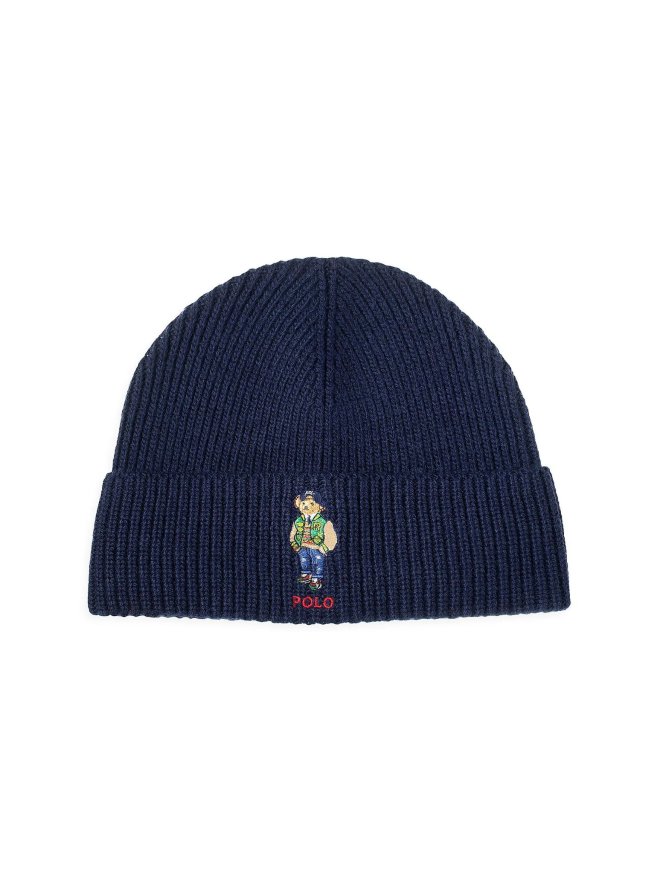 POLO RALPH LAUREN POLO BEAR RIBBED KNIT BEANIE