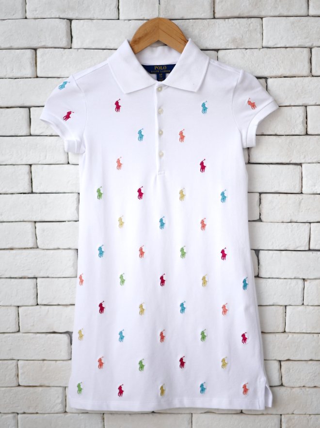 POLO RALPH LAUREN GIRLS POLO PONY STRETCH MESH POLO DRESS
