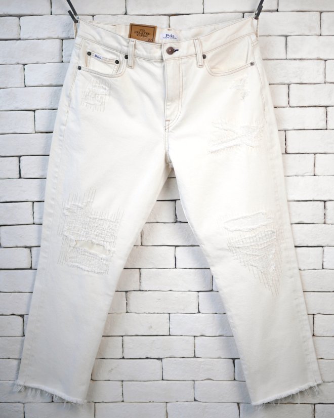 POLO RALPH LAUREN WOMEN RELAXED TAPERED PATCHWORK JEAN