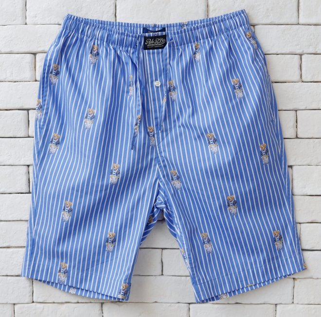 POLO RALPH LAUREN POLO BEAR STRIPED COTTON SLEEP SHORT