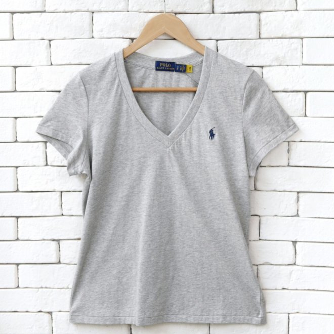 POLO RALPH LAUREN WOMEN COTTON JERSEY V-NECK TEE