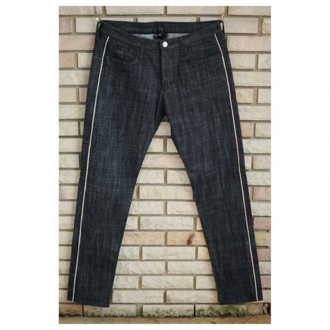 EMPORIO ARMANI SLIM FIT 12-OZ DENIM JEANS WITH SELVEDGE