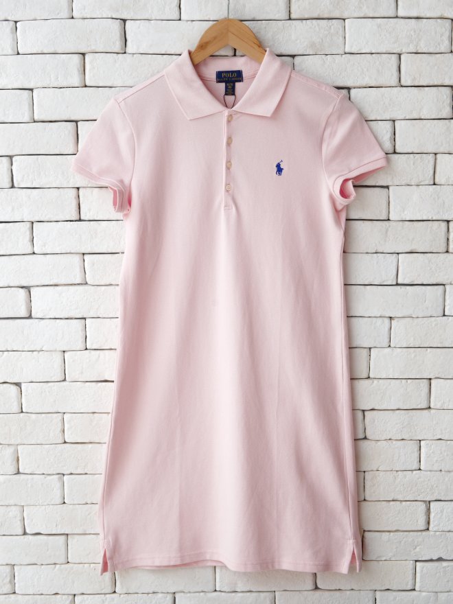 POLO RALPH LAUREN GIRLS COTTON MESH POLO DRESS