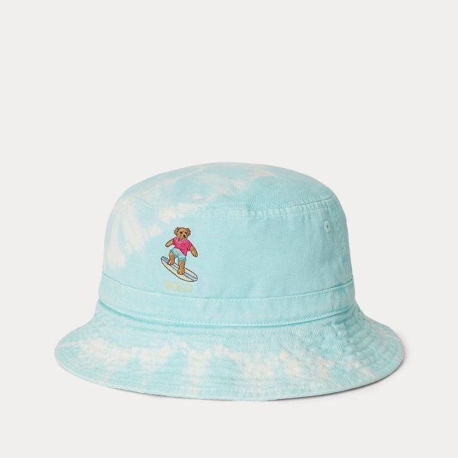 POLO RALPH LAUREN KIDS TIE-DYE POLO BEAR TWILL BUCKET HAT