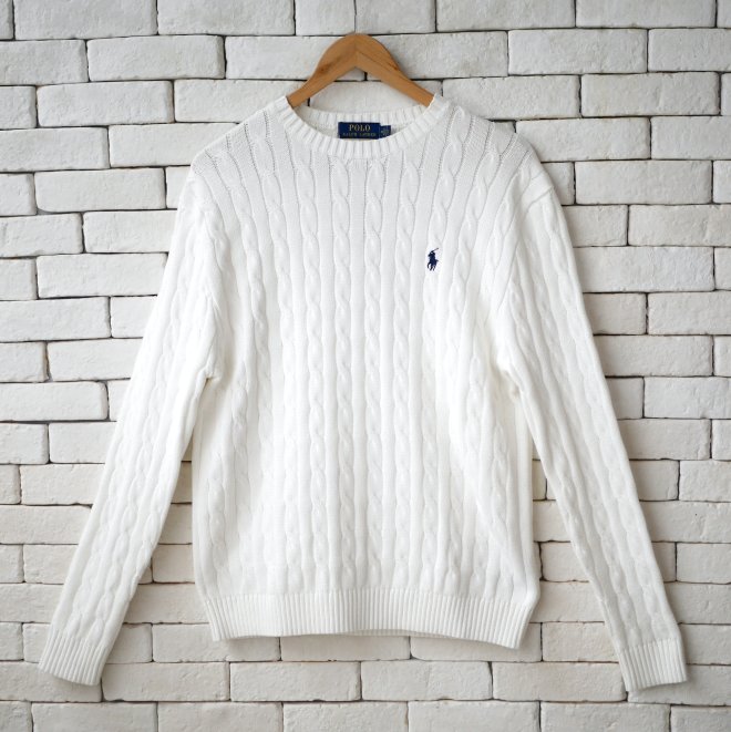POLO RALPH LAUREN CABLE KNIT COTTON SWEATER