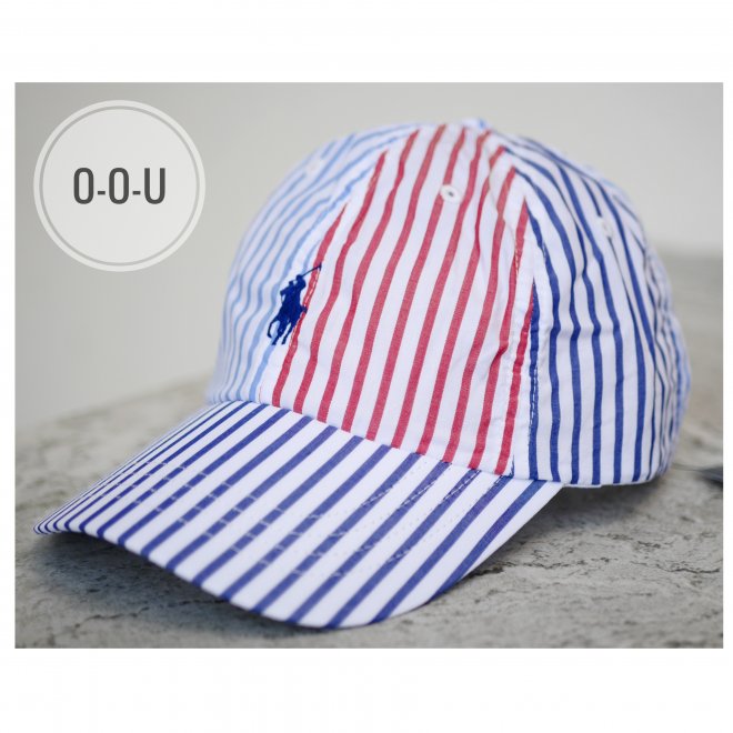 POLO RALPH LAUREN STRIPED COLOR BLOCKED BALL CAP