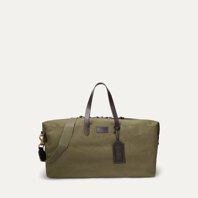 POLO RALPH LAUREN LEATHER-TRIM CANVAS DUFFEL
