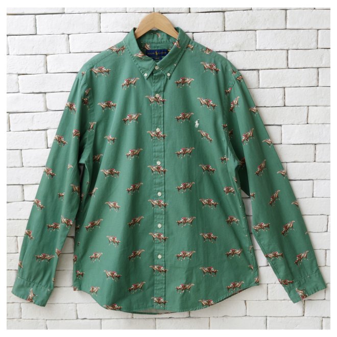 POLO RALPH LAUREN SLIM FIT EQUESTRIAN PRINT TWILL SHIRT