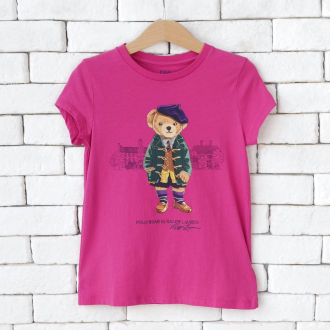 POLO RALPH LAUREN KIDS POLO BEAR COTTON JERSEY TEE