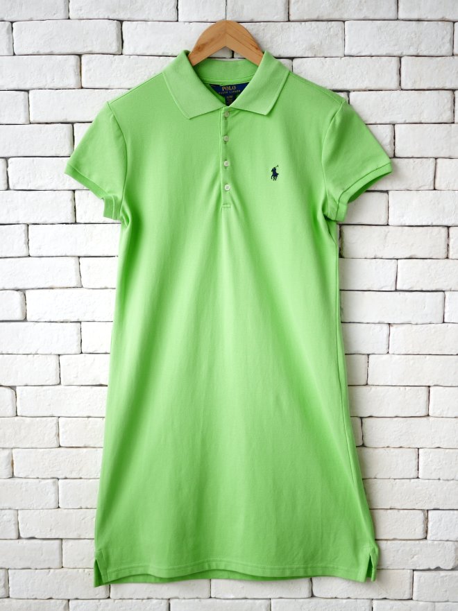 POLO RALPH LAUREN GIRLS COTTON STRETCH MESH POLO DRESS