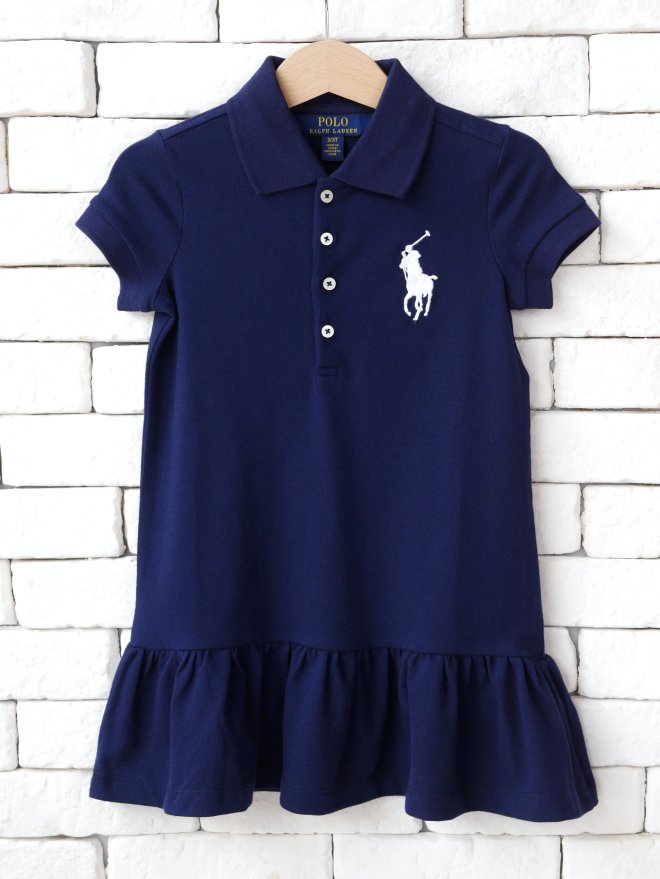 POLO RALPH LAUREN KIDS BIG PONY COTTON MESH POLO DRESS