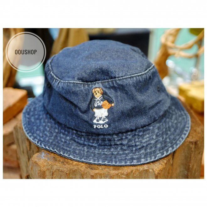 POLO RALPH LAUREN POLO BEAR DENIM BUCKET HAT