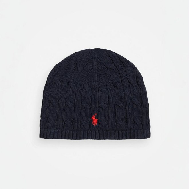 POLO RALPH LAUREN KIDS CABLE-KNIT COTTON HAT