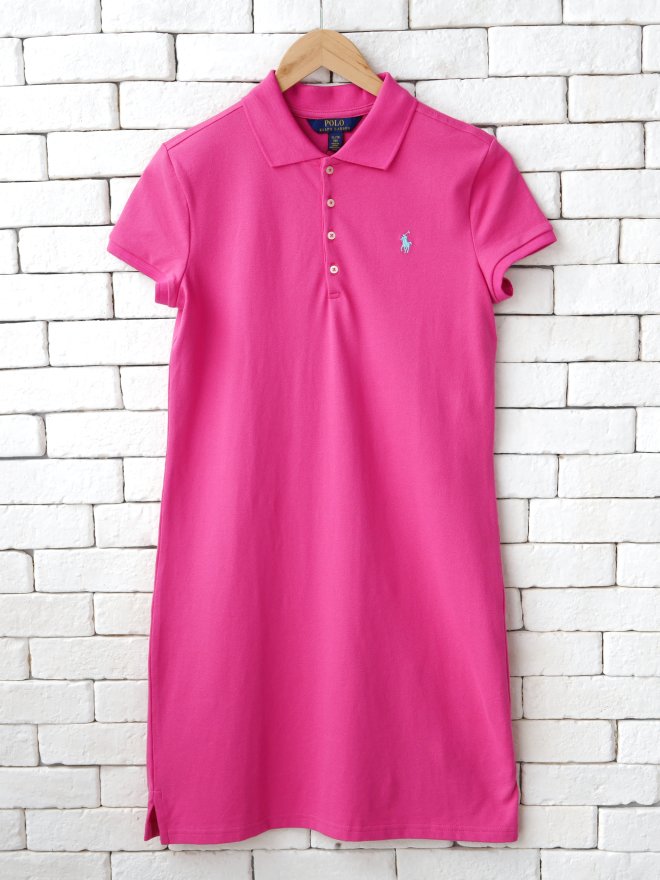 POLO RALPH LAUREN GIRLS COTTON MESH POLO DRESS