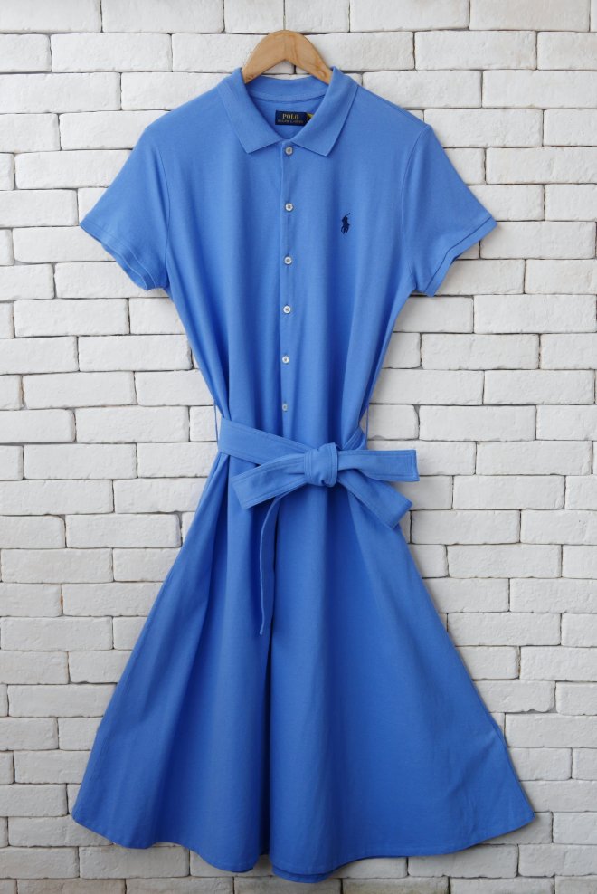 POLO RALPH LAUREN WOMEN PIQUE A-LINE POLO DRESS