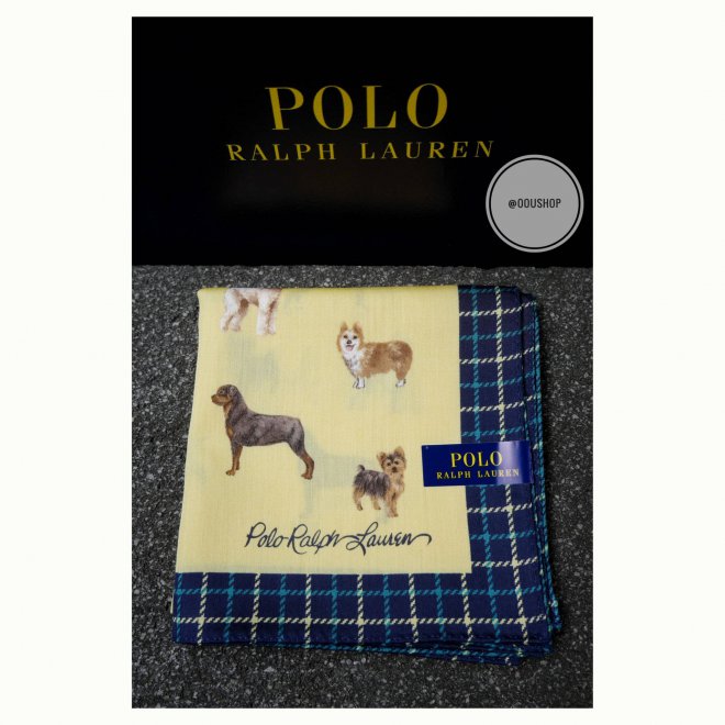 POLO RALPH LAUREN DOG HANDKERCHIEF POCKET SQUARE
