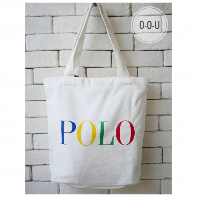 POLO RALPH LAUREN LOGO COTTON CAVAS TOTE