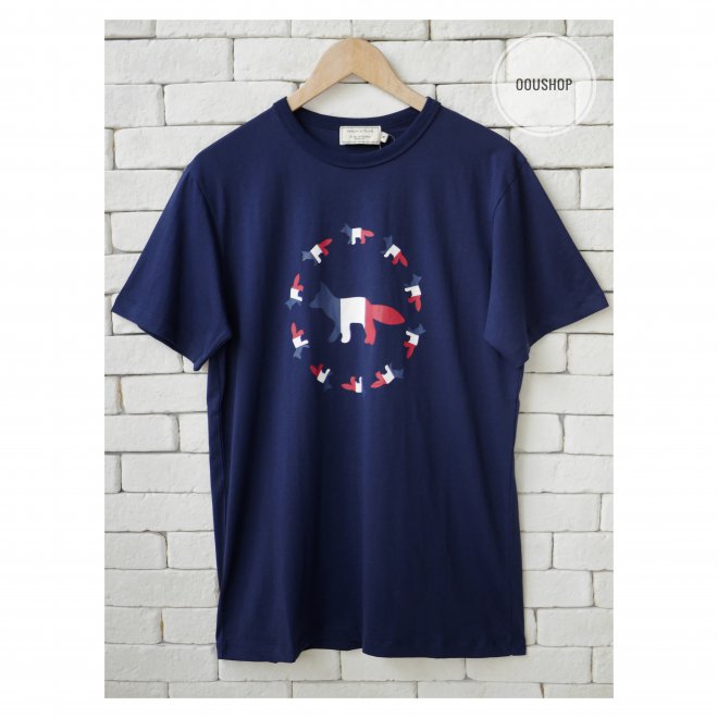 MAISON KITSUNE TEE-SHIRT TRICOLOR FOX FLAG