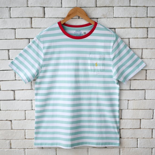 POLO RALPH LAUREN BOYS STRIPED COTTON JERSEY POCKET TEE