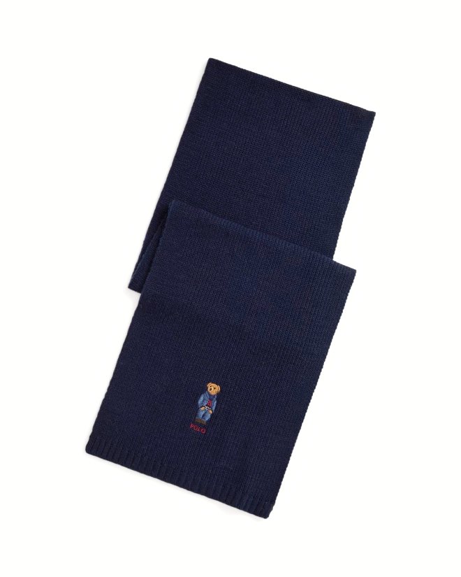 POLO RALPH LAUREN POLO BEAR RIB-KNIT SCARF